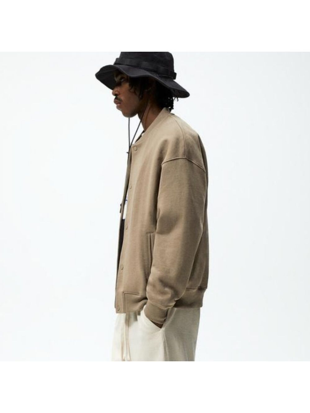 NWT Zara Men Bomber Jacket in Stone, Size M - Picture 3 of 10